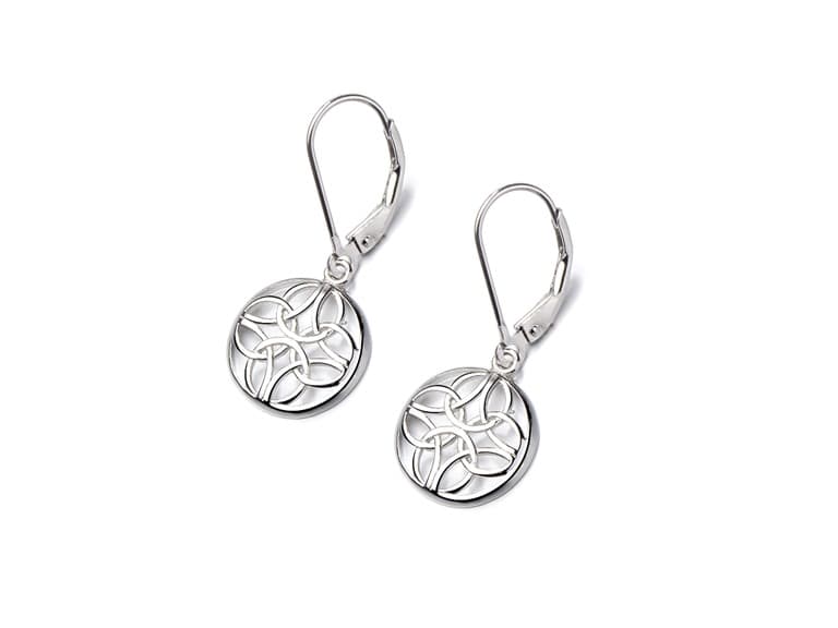Sterling Silver Celtic Leverback Earrings - Image 1