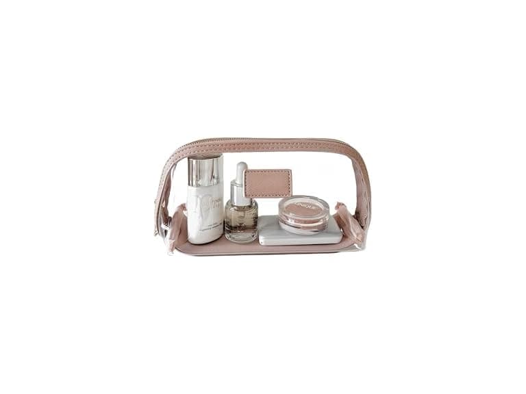 CONLINGDA Clear Makeup Bag,  (Pink, Small) - Image 1