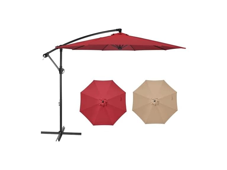 YSSOA 10ft Cantilever Patio Umbrella, Offset Hanging Outdoor - Image 1
