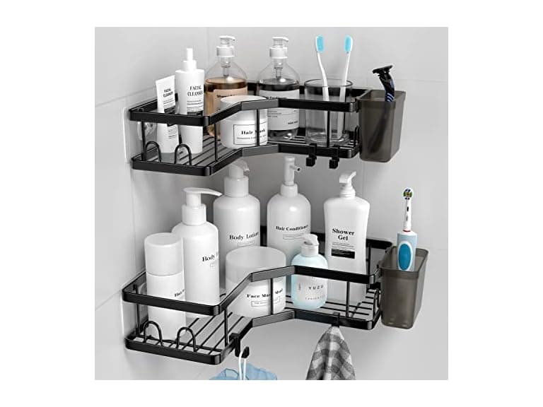 AKTECKE Corner Shower Caddy, 2 Pack Adhesive  - Image 1