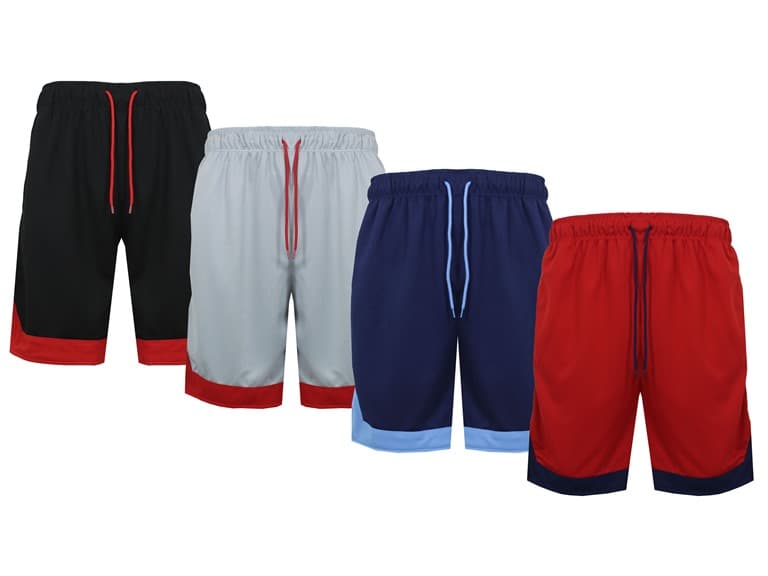 5Pk Mens Active Mesh Shorts w/Trim (S-2XL) - Image 1