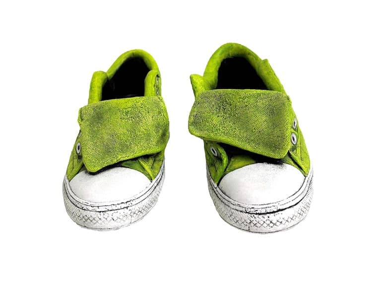 11" Cement Lime Sneaker Planters, 2 Assorted - Image 1