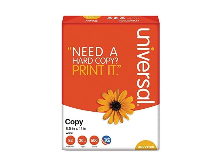 Universal UNV21200 8.5 in. x 11 in. 92 Bright Copy Paper - Image 1