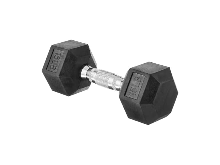 Amazon Basics Rubber Hex Dumbbell Hand Weight - Image 1