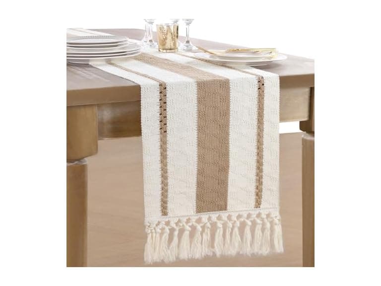 B-COOL Farmhouse Table Runner Macrame Décor - Image 1