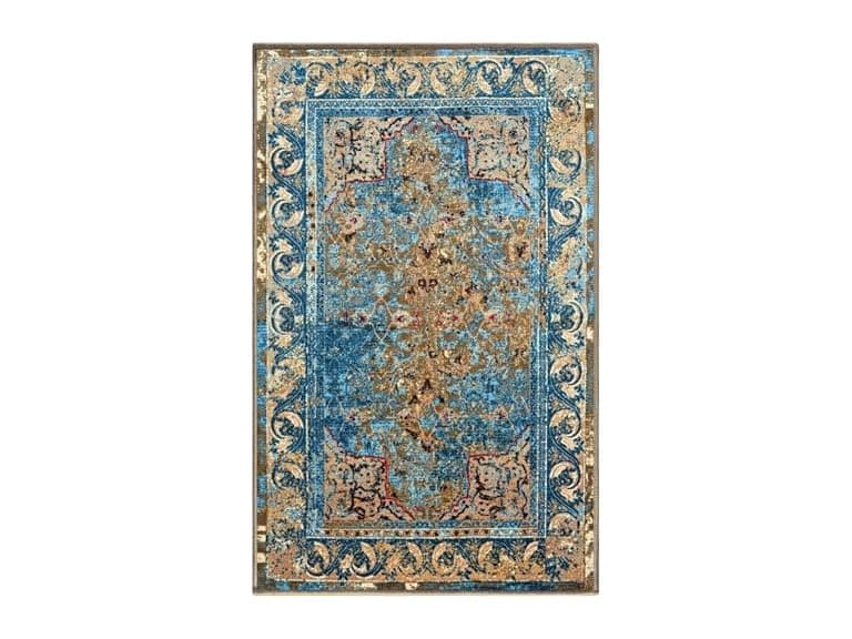 Superior Distressed Medallion Ornamental Border Indoor Area Rug - Image 1