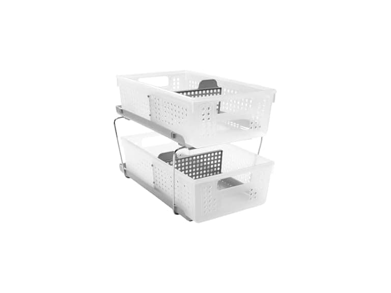 madesmart 2 Tier Bath Organizer, Frost - Image 1