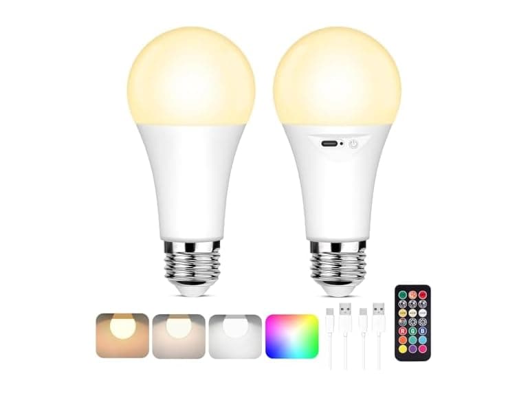 Yochoice Rechargeable Battery Operated Light Bulb with Remote