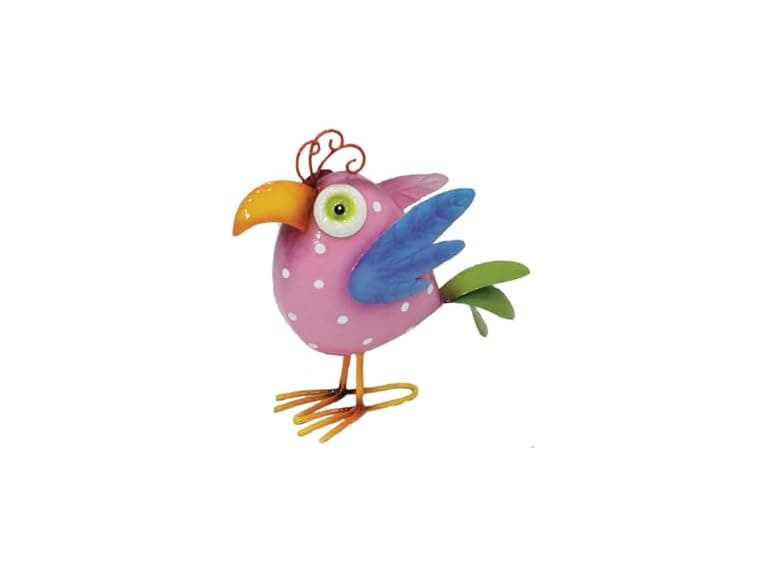 10" Iron Lavender Porch Bird - Image 1