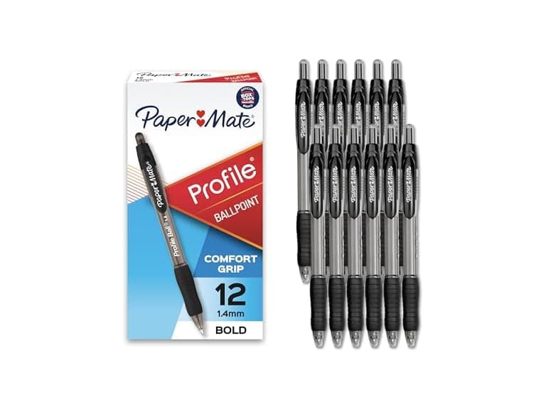 Paper Mate Profile Retractable Ballpoint Pens 12 Count - Image 1