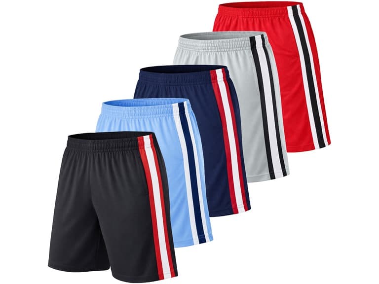 5Pk Mens Performance Mesh Shorts - Image 1