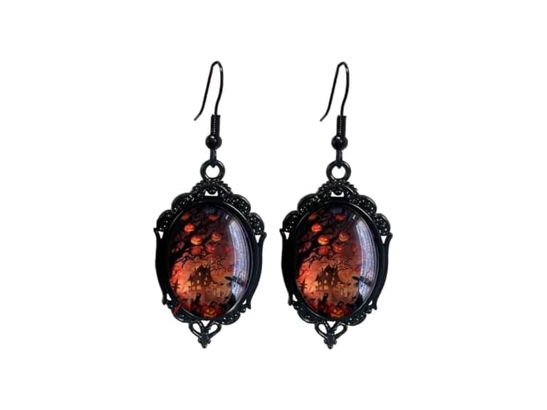 GYRMMUE Gothic Pumpkin Cameo Earrings - Image 1