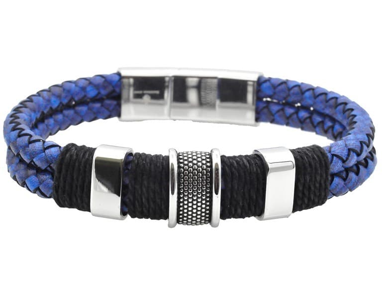 Genuine Leather Double Strand Bracelet - Image 1