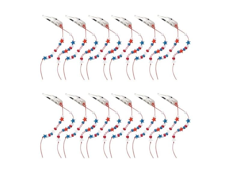 Fun Express 8.5" Patriotic Beaded Snap Hair Clip Craft Kit - Image 1