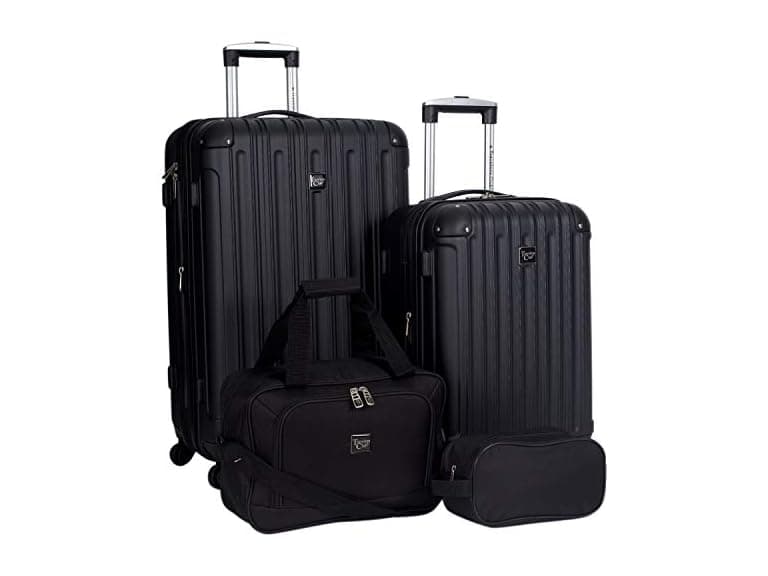 Travelers Club 4pc Luggage Set Black - Image 1