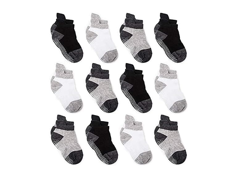 9 Pair Baby Non Slip Grip Ankle Socks - Image 1