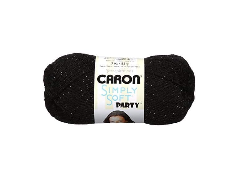 Caron H97PAR-7 Simply Soft Party Yarn - Black Sparkle - Image 1