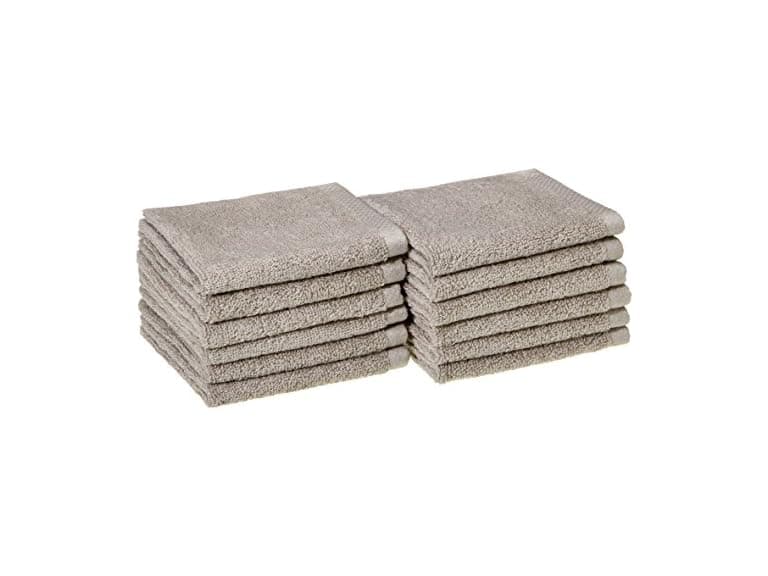 Amazon Basics Washcloths 12pk Platinum - Image 1