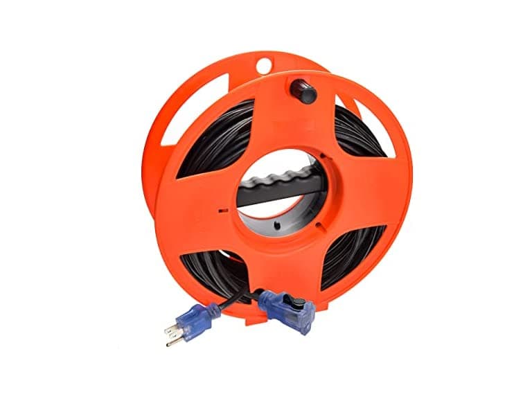 Clear Power 16/3 80ft Outdoor Cord with Wheel - Image 1
