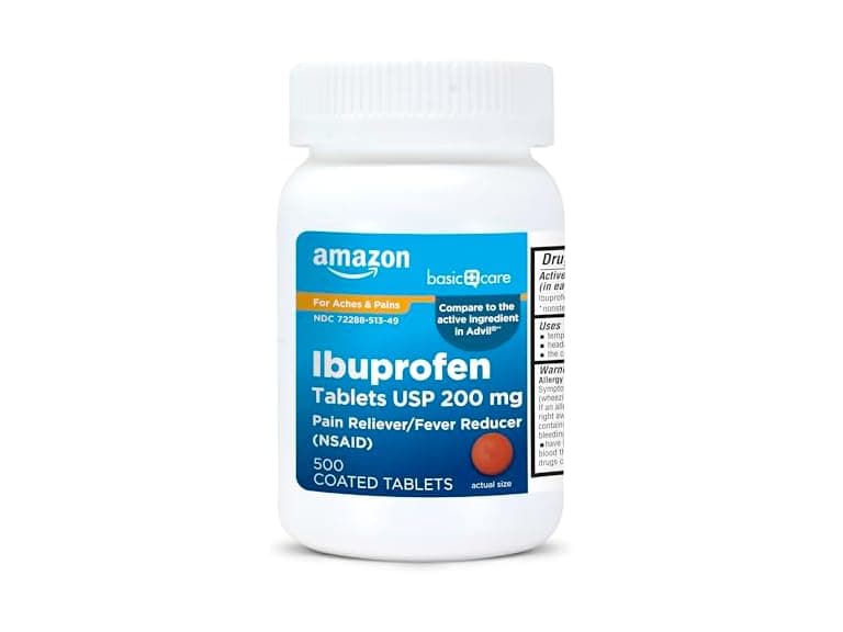 500CT Amazon Basic Care Ibuprofen Tablets - Image 1