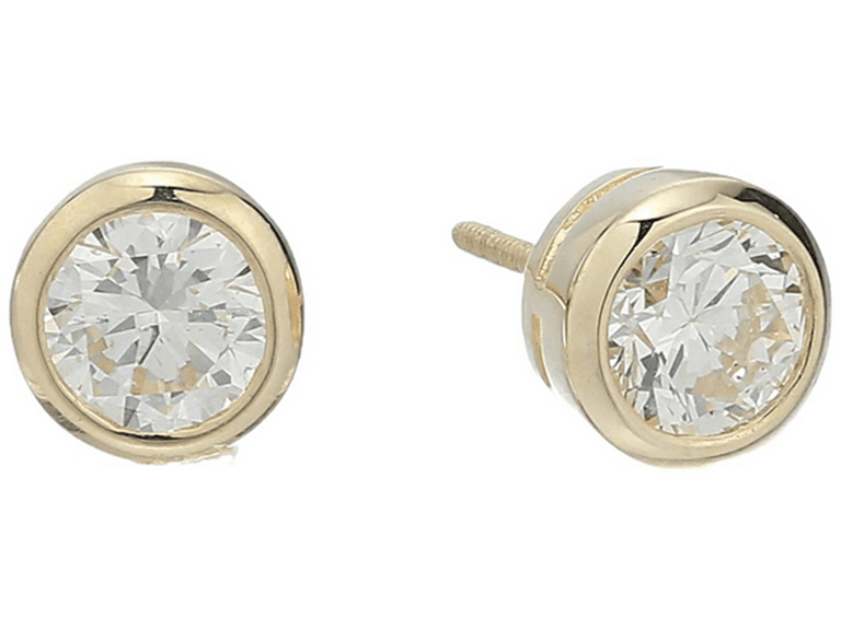 Amazon Essentials Earrings Bezel 1.50ct Ylw Gold - Image 1