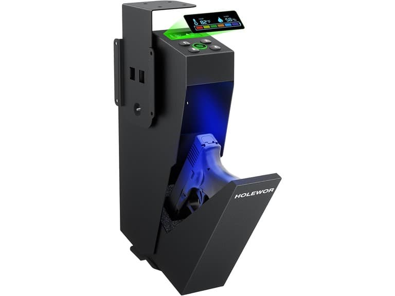 HOLEWOR Drop Down Biometric Pistol Safe (Open Box) - Image 1