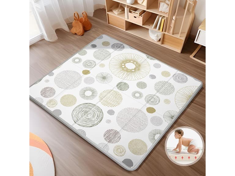 PIGLOG Foldable Baby Play Mat, Circle - Image 1
