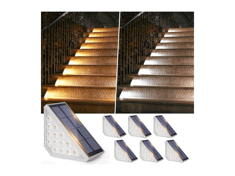 Bosceos 6 Pack Solar Stair Lights for Outside - Image 1