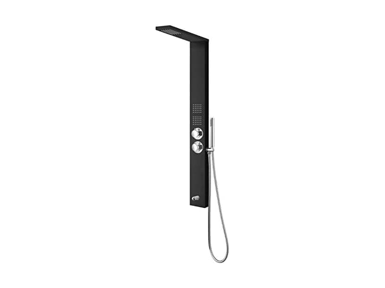Sasha 59" Rainfall Bodyspray Shower Panel w/ Wand- Black - Image 1