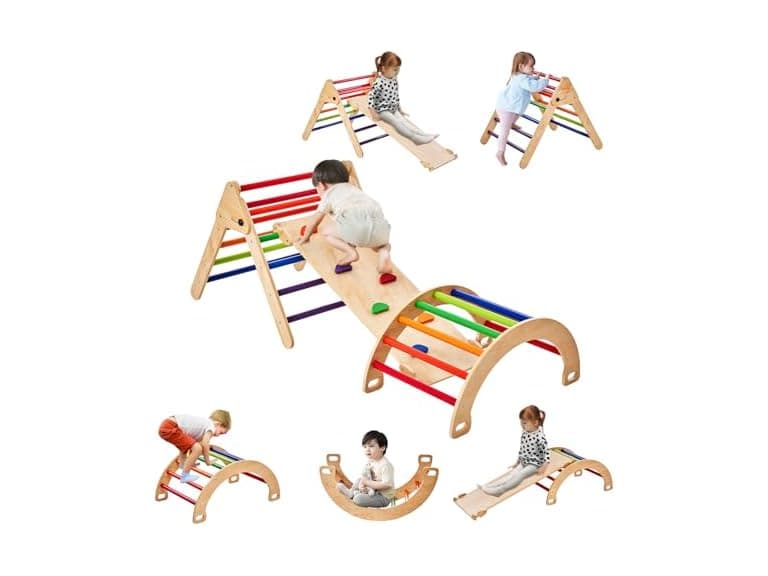 Pikler Triangle Set, 5 in 1 Toddler Climbing - Image 1