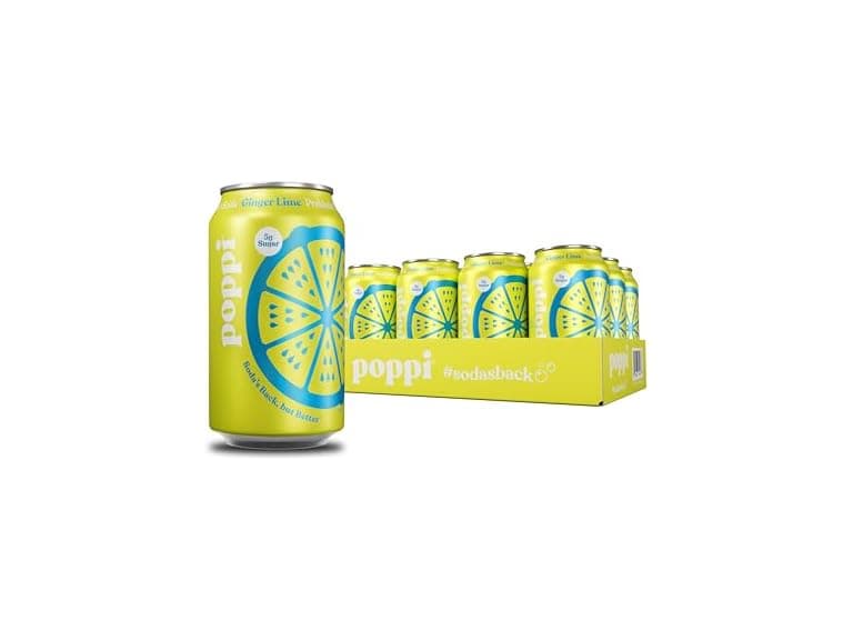 12PK Poppi Sparkling Prebiotic Soda, Ginger Lime - Image 1