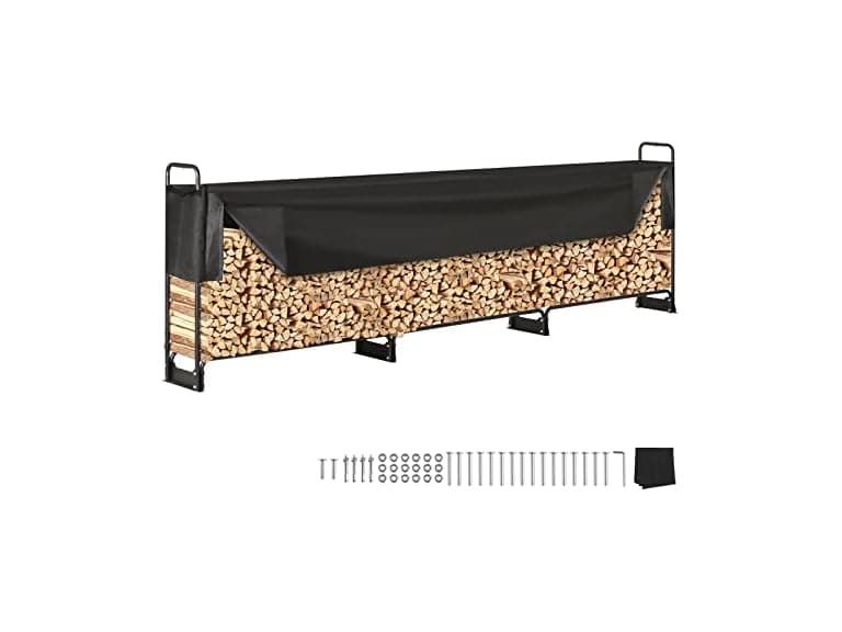 VEVOR Firewood Rack with Waterproof Cover - Image 1