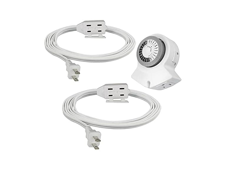Clear Power 3 Outlet Indoor Extension Cord - 2 Outlet Timer - Image 1