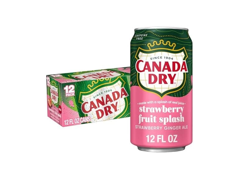 12PK Canada Dry Fruit Splash Strawberry Ginger - Image 1