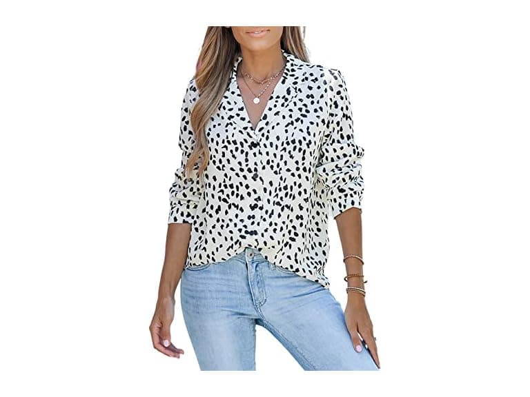 Cupshe Women (M) Button Down V Neck Shirts Tops - Image 1