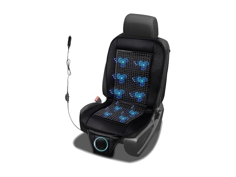 Zone Tech SE0098 Beaded Cooling Car Seat Cover Black - Image 1