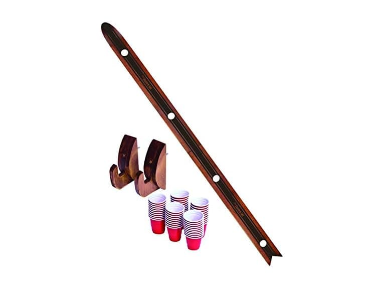 GoPong Ski Rustic Wood 4 Person Drinking Ski - Image 1
