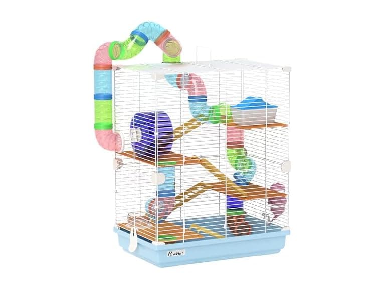 PawHut 18" 5 Tier Hamster Cage with Tubes and - Image 1