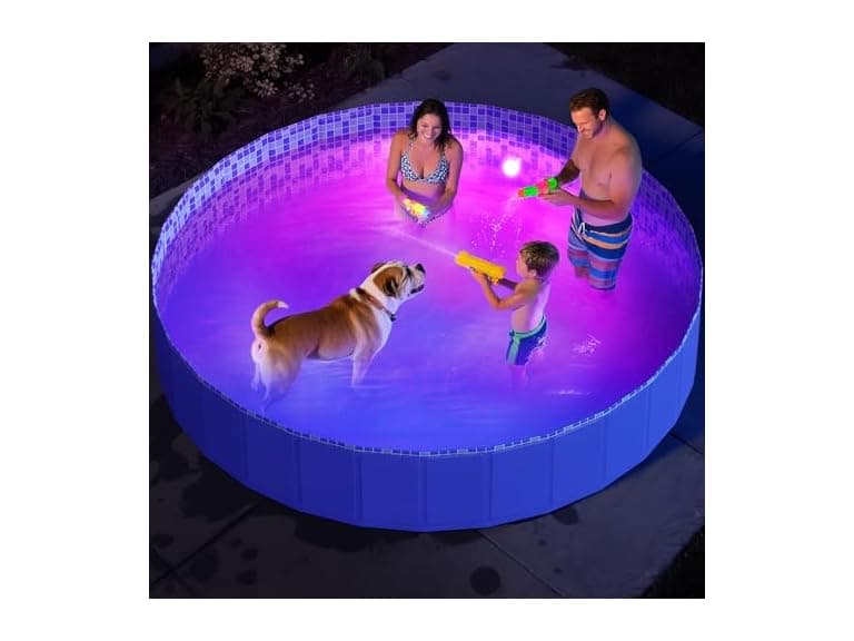 Pawtners Foldable Kiddie Pool with Light