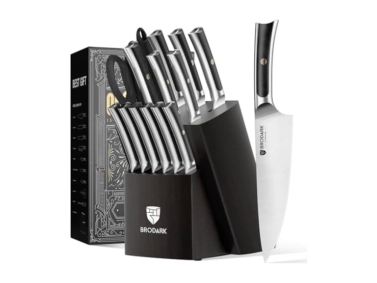 BRODARK Knife Set 15 PCS Pakkawood Handle - Image 1