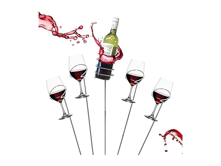 Wine Glass and Bottle Stakes, 5 Pcs - Image 1