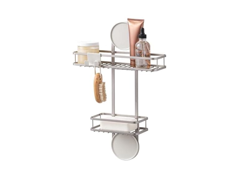 iDesign Self-Adhesive Shower Caddy with Razor Holder - Image 1
