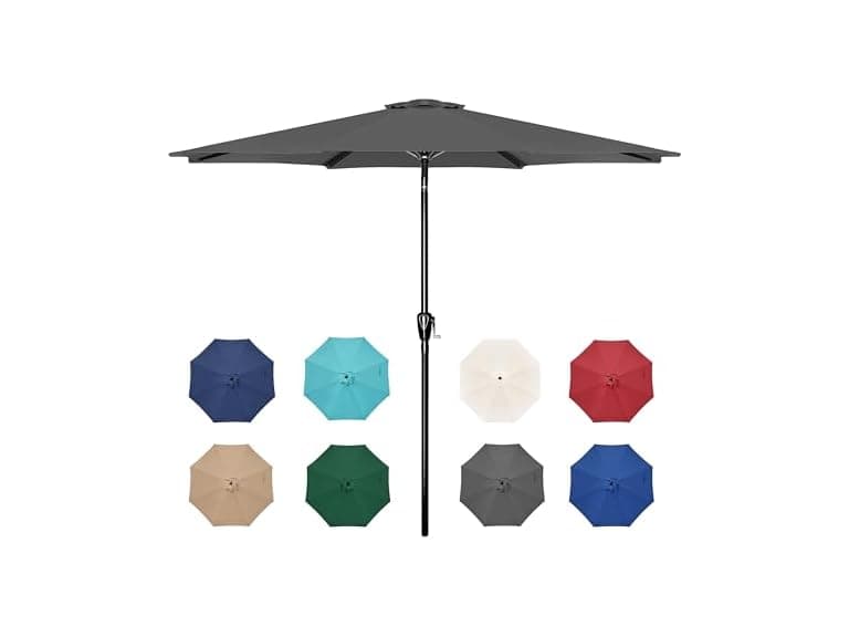 HealSmart 9ft Patio Umbrella Grey - Image 1