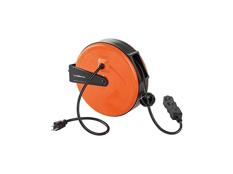 Link2Home 30ft Retractable Ext Cord Reel, 16/3 - Image 1