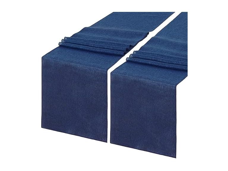 Simple Modern LuoluoHouse Blue Table Runner Burlap - Image 1