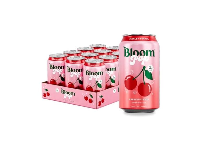 12PK Bloom Pop Prebiotic Soda 12 Pack, Shirley Temple - Image 1