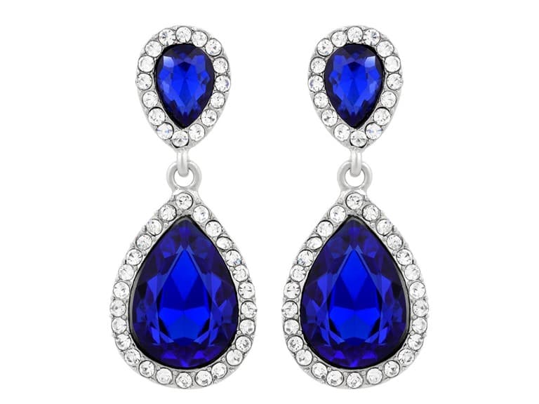 Sapphire Teardrop Drop/Dangle Earrings - Image 1