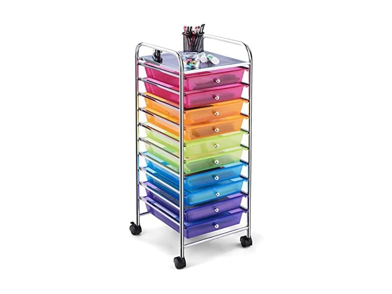 COSTWAY 10-Drawer Rolling Storage Cart - Image 1