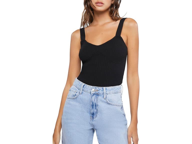 Forever 21 (L) Ribbed Sweater-knit Top - Image 1