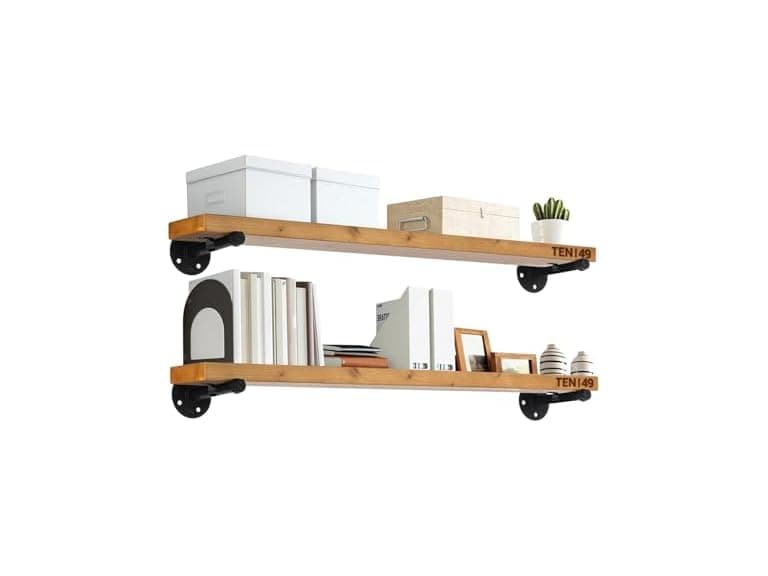 TEN49 Wood Shelves 36in Walnut 2-Pack - Image 1